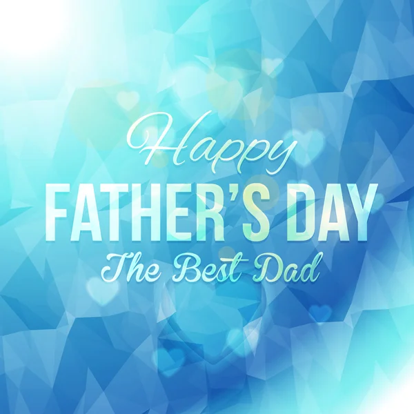 Happy Father's Day Multicolored Low Poly Background. Announcement and Celebration Message Poster, Flyer Template — Stock Vector