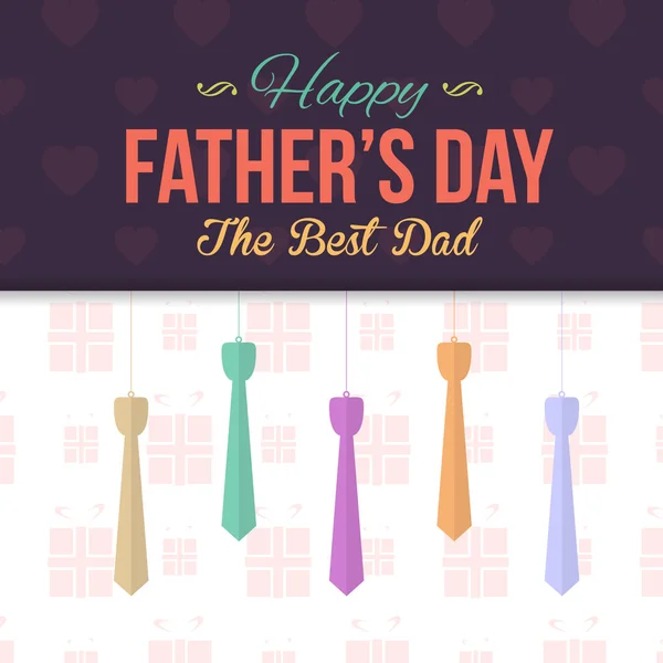 Happy Father's Day, Hanging Ties Illustration Vector Design. Announcement and Celebration Message Poster, Flyer — Stock Vector