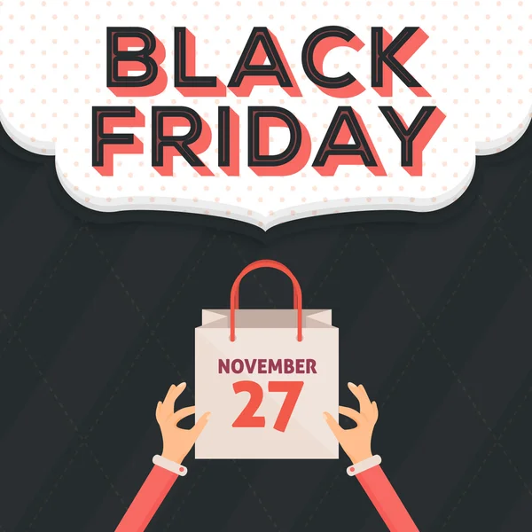 Black Friday Sale Poster, Flyer, Card or Web Banner — Stock Vector