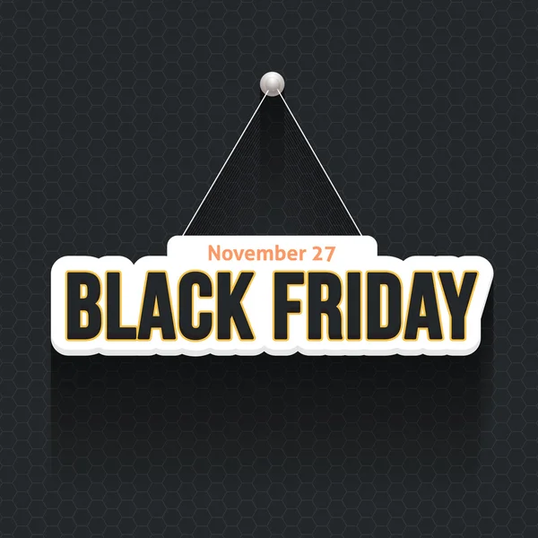 Black Friday Flat Long Shadow Style Tag, Banner, Label Design — Stock Vector