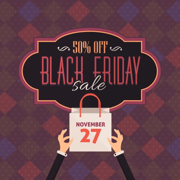 Black Friday Sale Poster, Flyer, Card or Web Banner Advertising Template — Stock Vector