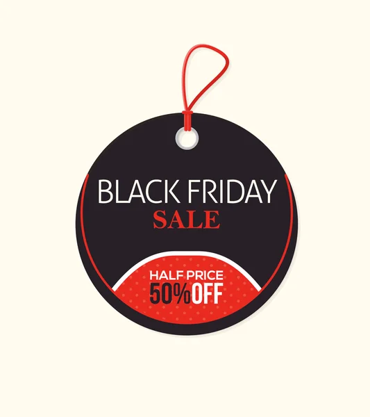 Black Friday Round Style Price Concept Tag, Banner, Label — Stock Vector