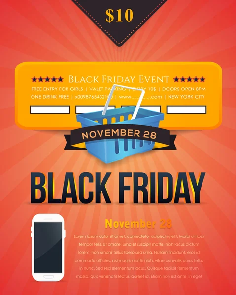 Black Friday Sale Poster, Flyer, Advertising Template — Stock Vector