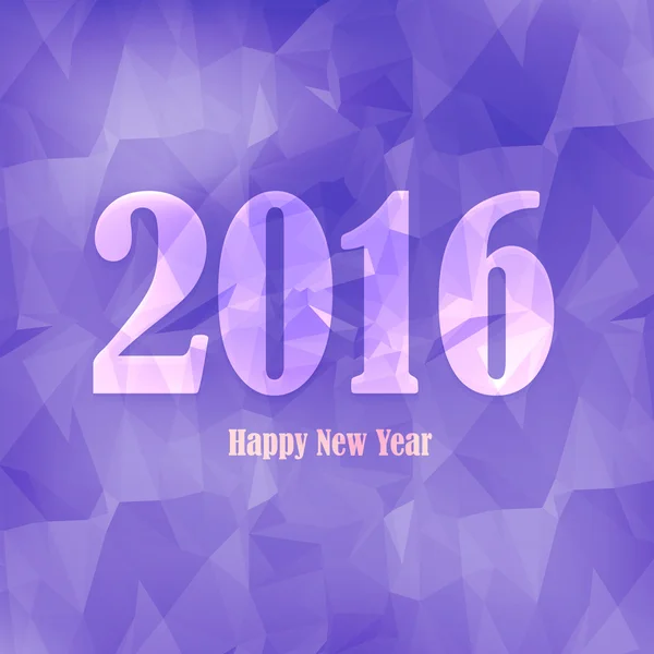 Low Poly Style 2016 Happy New Year Design, Background, Vector Card Template — Stok Vektör