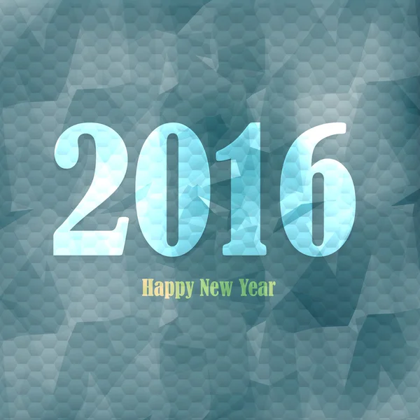 2016 Happy New Year Green Colors Background, Vector Card Design — Stok Vektör