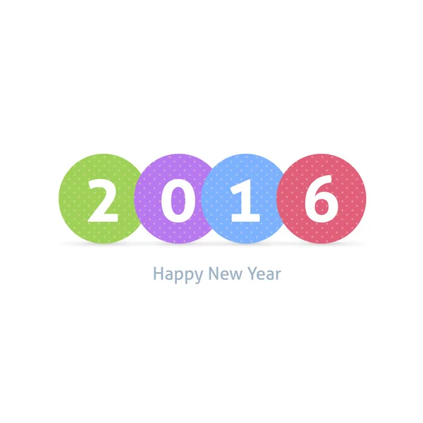 Circle Frames 2016 Happy New Year Design, Background — Stock Vector