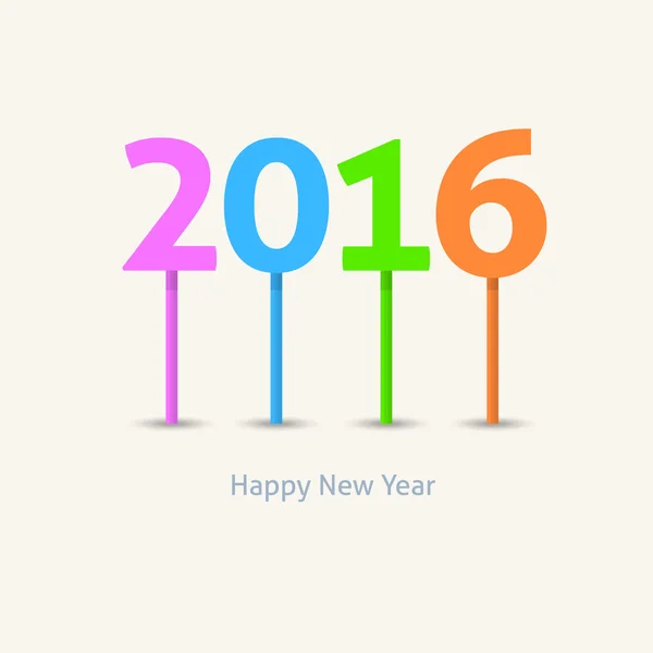 Stylish Text 2016 Happy New Year Design — Stock Vector