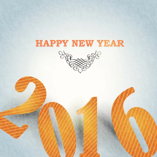 Naranja colores viejo estilo número 2016 Grunge fondo, feliz año nuevo diseño vectorial — Vector de stock