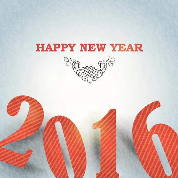 2016 Texto e fundo antigo, Feliz Ano Novo Mensagem Card Vector Design — Vetor de Stock
