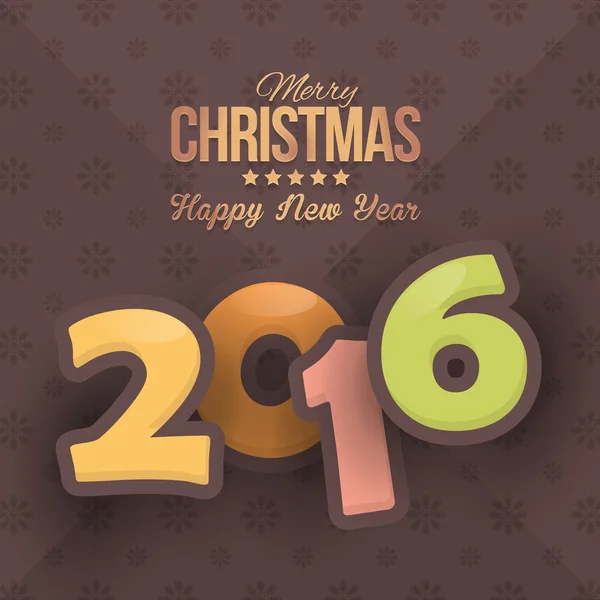 2016 Merry Christmas and Happy New Year Retro Background — 스톡 벡터