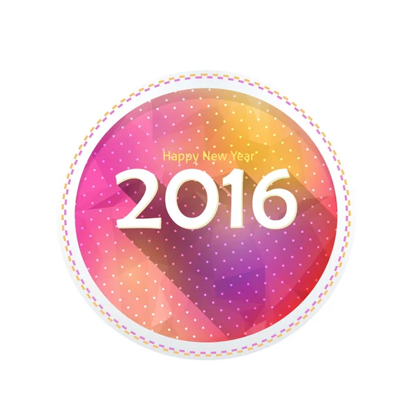 Felice anno nuovo 2016, sfondo basso poli, scheda vettoriale, banner — Vettoriale Stock