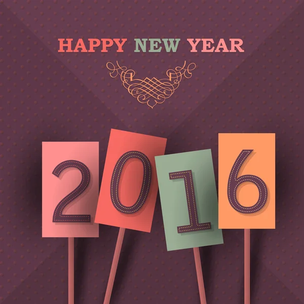 2016, εικονογράφηση φορέας Ευτυχισμένο το νέο έτος — Διανυσματικό Αρχείο