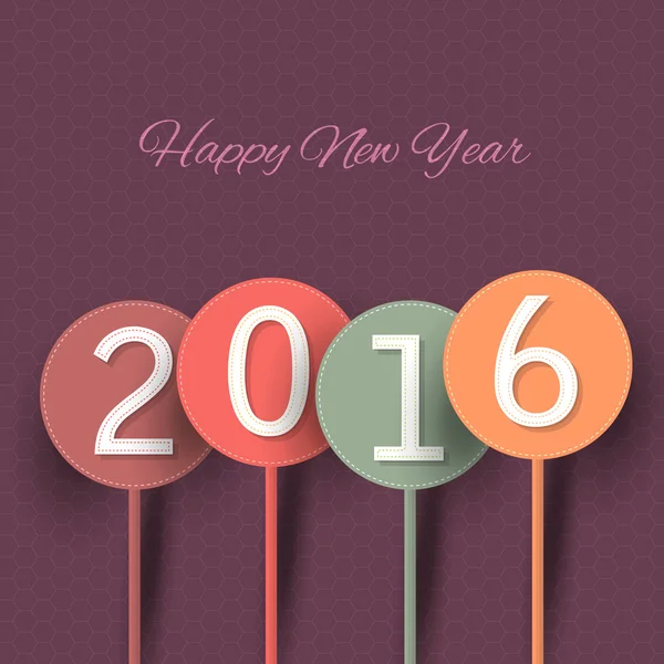 Bonne année et 2016 Nombre Illustration Vecteur Arrière-plan, Carte de souhaits — Image vectorielle