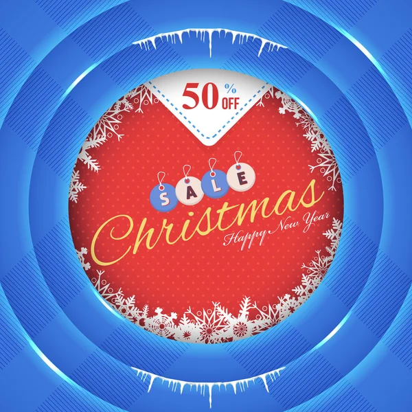 Winter Theme Christmas Sale Concept Background, Web Banner Design — Stockový vektor