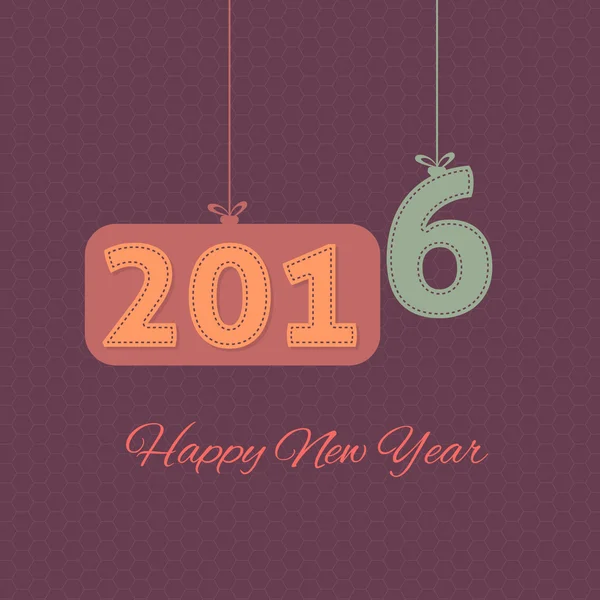 새 해 복 많이 받으세요 배경 및 2016 레트로 색상 — 스톡 벡터