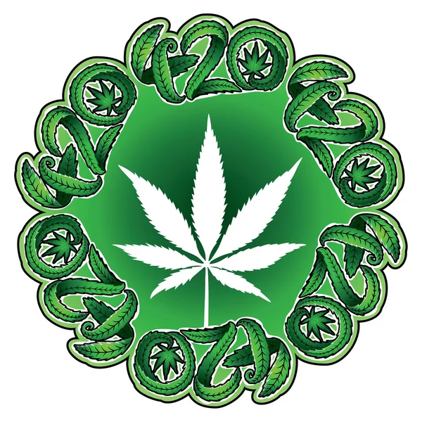 Marijuana feuille de cannabis symbole conception timbres illustration vectorielle — Image vectorielle