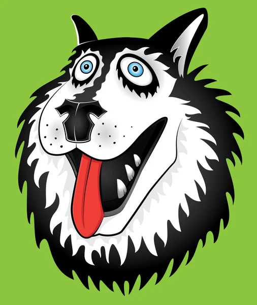 Pies Husky kreskówka portret projekt ilustracji wektorowych — Wektor stockowy
