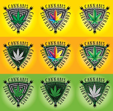 esrar esrar yaprak smybol pullar illüstrasyon vektör