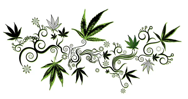 Zelená marihuana konopí list symbol textura pozadí vektorové ilustrace — Stockový vektor