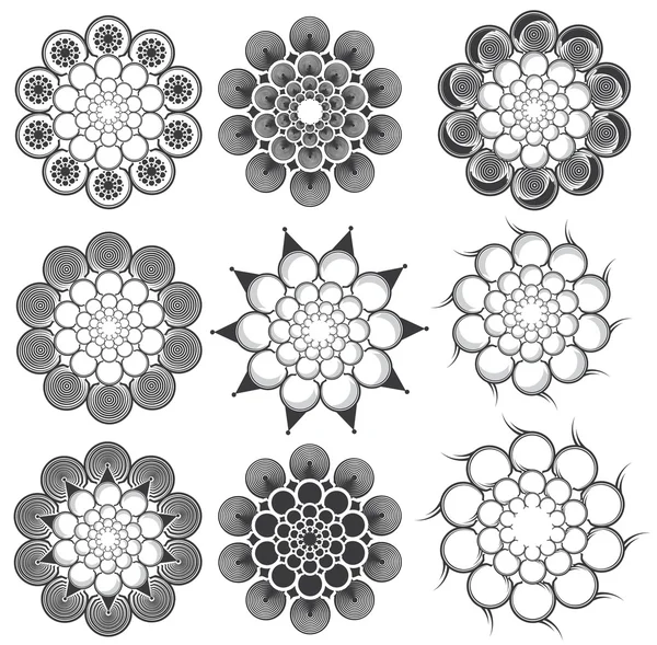 Desenho geométrico decorativo floral ilustração vetorial — Vetor de Stock