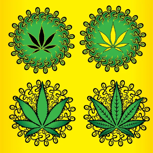 Marihuana-cannabis leaf decoratieve pictogram vectorillustratie — Stockvector