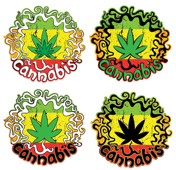 Jamaikai cannabis marihuána levél szimbólum vektoros illusztráció — Stock Vector