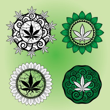 esrar esrar yaprak siluet çiçek arka plan vektör çizim