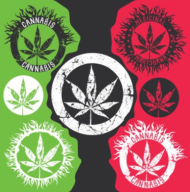 Esrar esrar yaprak dokulu sembol tasarlamak vektör