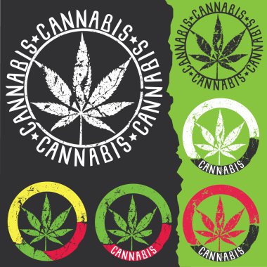 Esrar yaprak dokulu sembol tasarlamak vektör