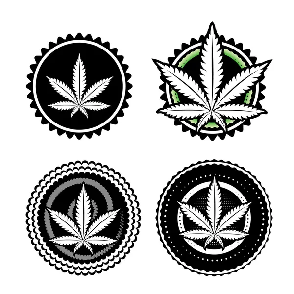 Marihuana hoja de cannabis silueta vector ilustración — Archivo Imágenes Vectoriales