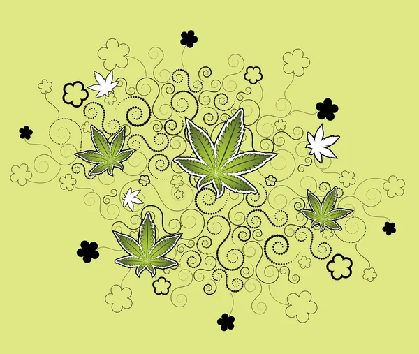 Marijuana cannabis feuille texture fond conception vectoriel illustration — Image vectorielle