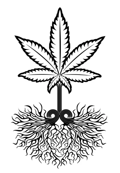 Marihuana cannabis blad silhouet ontwerp vector illustratie — Stockvector