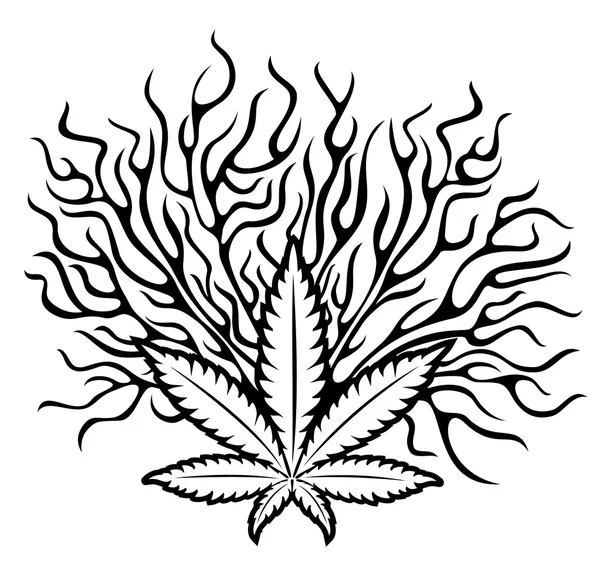 Cannabis marijuana feuille symbole texture organique dessin vectoriel illustration — Image vectorielle