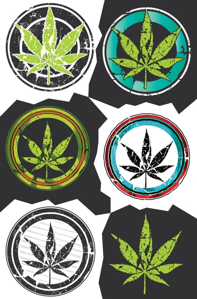 Esrar esrar yaprak dokulu sembol tasarlamak vektör