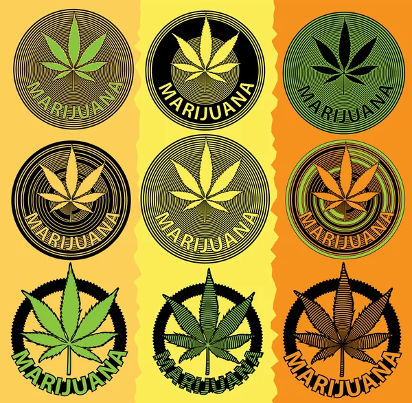 Marihuana cannabis hoja símbolo diseño vector ilustración — Vector de stock