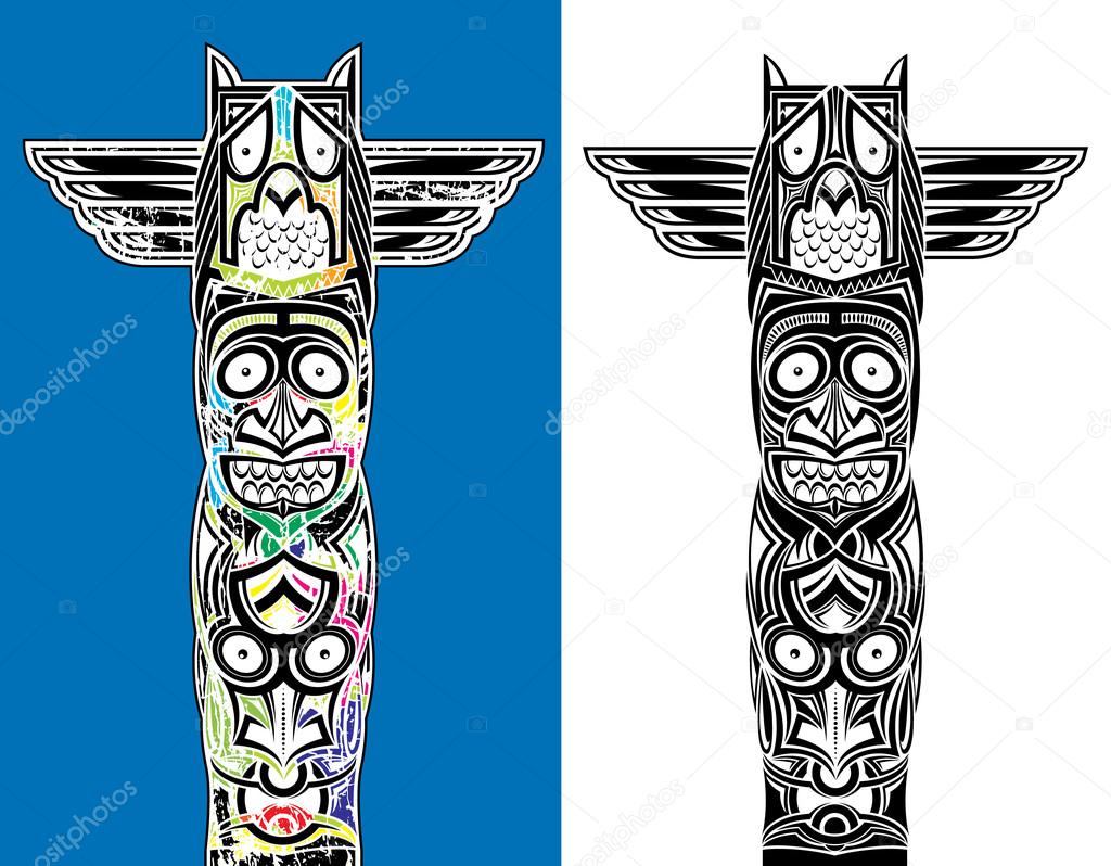 Owl Totem Pole Drawing