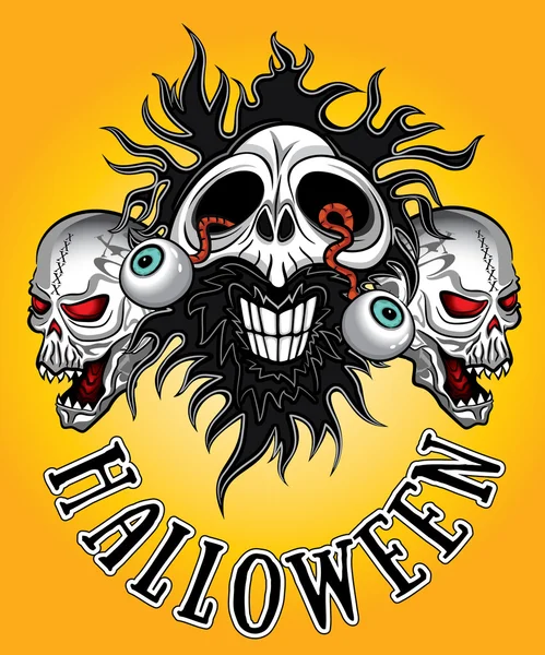 Halloween enge zombie schedels ontwerpen — Stockfoto