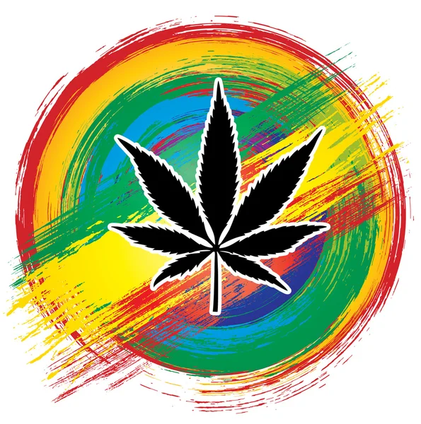 Marijuana silhueta jamaicano bandeira fundo — Fotografia de Stock