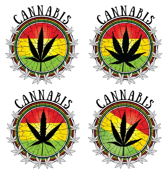 Cannabis hoja diseño jamaicano bandera fondo — Foto de Stock