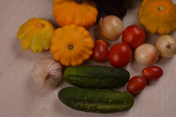 Légumes Différents Sur Fond Blanc Ensemble Estival Produits Vitaminés — Photo