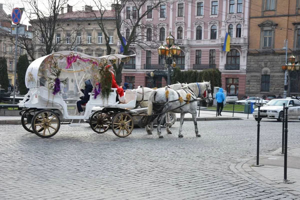 Lviv Ukraine Janvier 2021 Transport Touristique Attente Passagers Dans Les — Photo