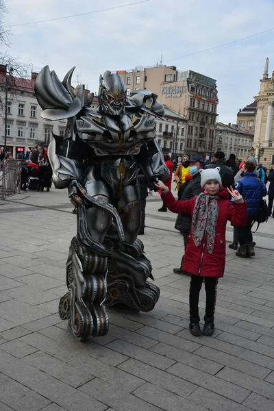 Lviv Ukraine Janvier 2021 Transformateur Robot Communication Avec Intelligence Extraterrestre — Photo
