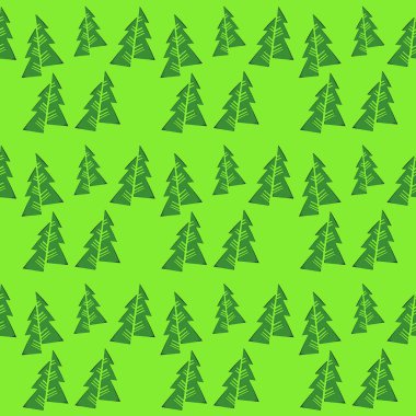 Noel ağaçları kusursuz desenli. Kış mutlu yeni yıl ambalaj kağıdı geçmişi. Köknar ağacı klasik tatil dekoru, vektör çizimi beyaza izole edilmiş. Güzel süs.