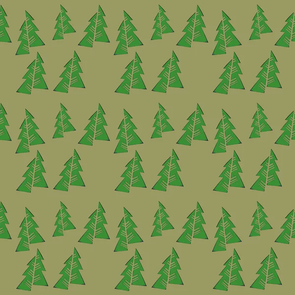 Christmas Trees Seamless Pattern Winter Happy New Year Wrapping Paper — Stock Photo, Image