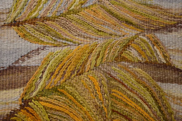 Fragment Antique Handmade Carpet Crafts Woven Wool Carpet Folk Art — Stock Photo, Image