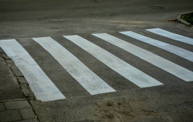 crosswalk on the road for safety when people walking cross the street, Crosswalk on the street for safety, logistic import export and transport industry.Crosswalk in Black and white