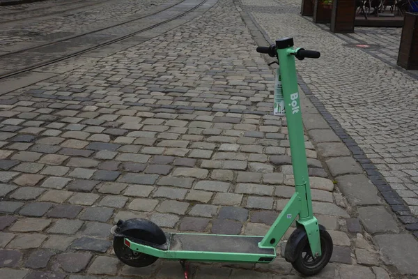 Lviv Ukraine May 2021 Rental Electric Scooters City Street Electric — Stock Photo, Image