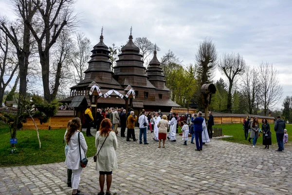 Lviv Ucrania Mayo 2021 Celebraciones Pascua Iglesia Del Museo Museo — Foto de Stock