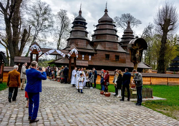 Lviv Ucrania Mayo 2021 Celebraciones Pascua Iglesia Del Museo Museo — Foto de Stock