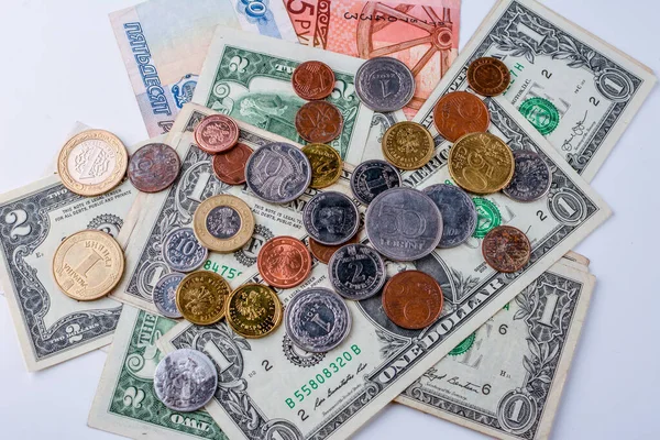 Долари Монети Часові Інвестиції Концепцією Обміну Валют — стокове фото
